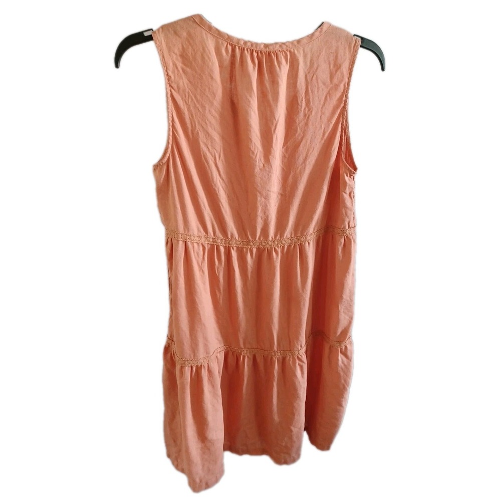 Lucky Brand Womens XS Orange Boho Sleeveless V Neck Tiered Sundress‎ Size XS - Picture 3 of 11